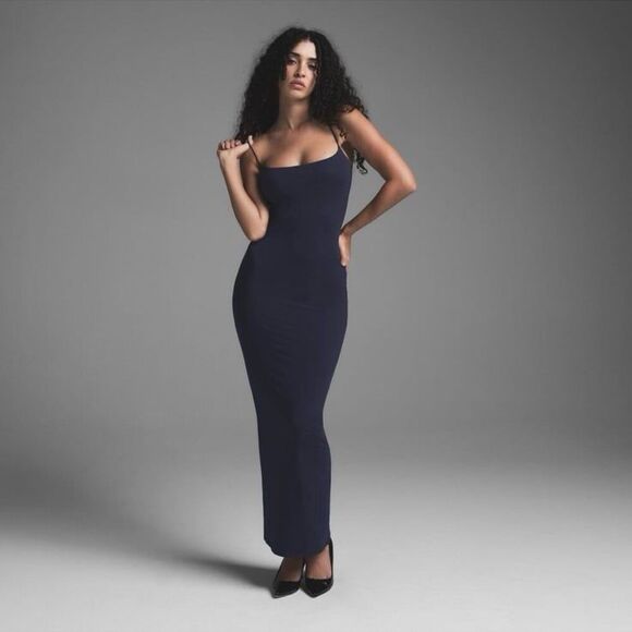 SKIMS Dresses & Skirts - Skims Fits Everybody Long Slip Dress Navy Size Small